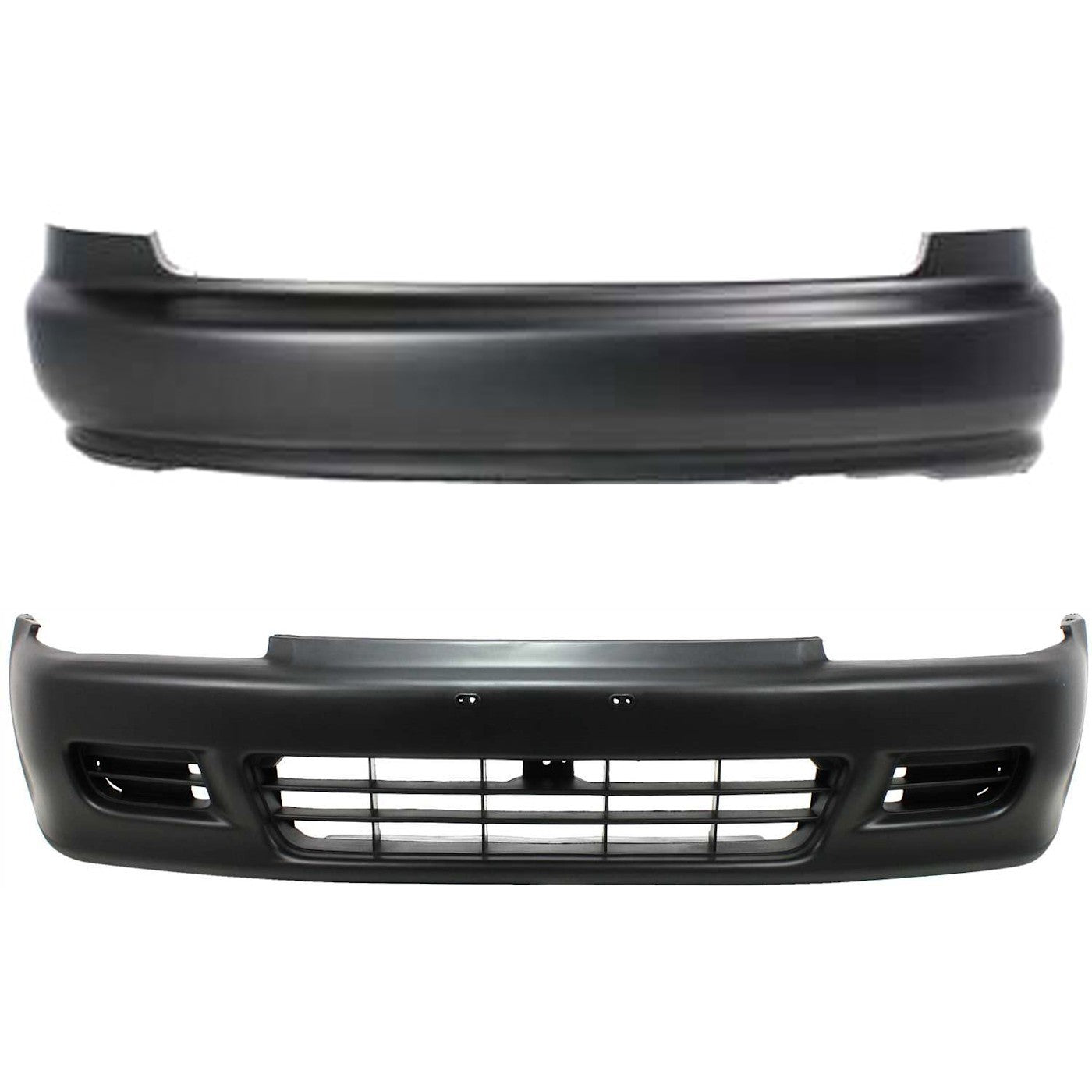Front & Rear Bumper Cover Set For 1992-1995 Honda Civic Hatchback Primed Plastic