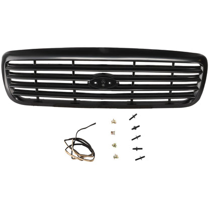 Grille For 1998-2011 Ford Crown Victoria Painted Black Shell & Insert Police Pkg