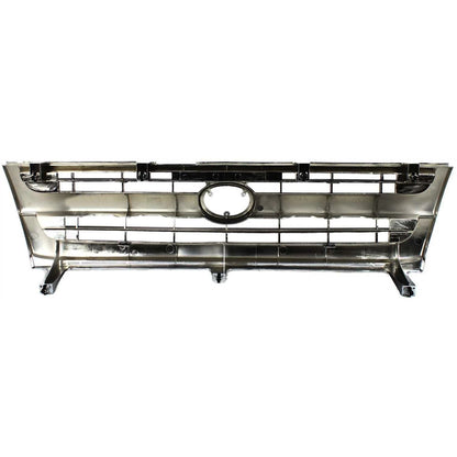 Grille Assembly For 97-00 Toyota Tacoma Chrome Shell w/ Black Insert Plastic 2WD