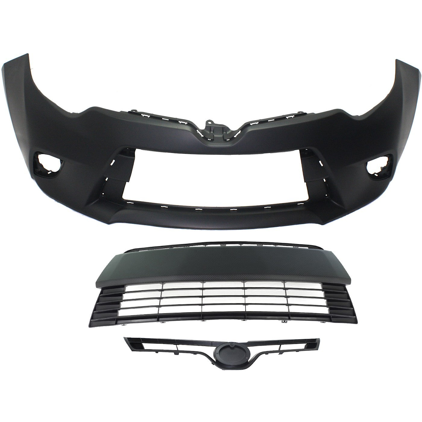 Bumper Cover Kit For 2014-16 Toyota Corolla CE L LE LE ECO Models Front CAPA 3pc