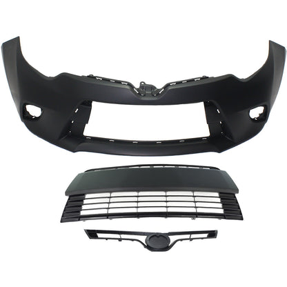 Bumper Cover Kit For 2014-16 Toyota Corolla CE L LE LE ECO Models Front CAPA 3pc
