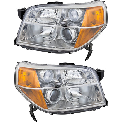 Driver and Passenger Side Headlights For Honda Pilot 2006-2008 Halogen