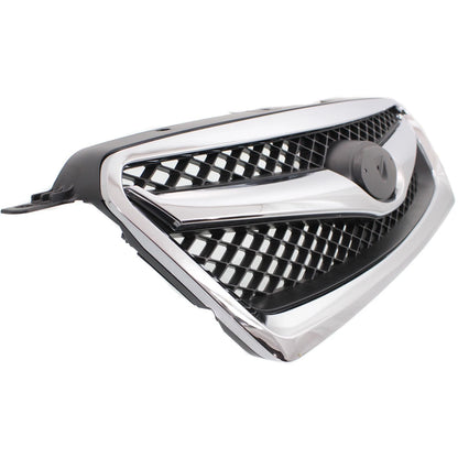 Grille For 2010-2012 Subaru Legacy Chrome Shell w/ Black Insert Plastic
