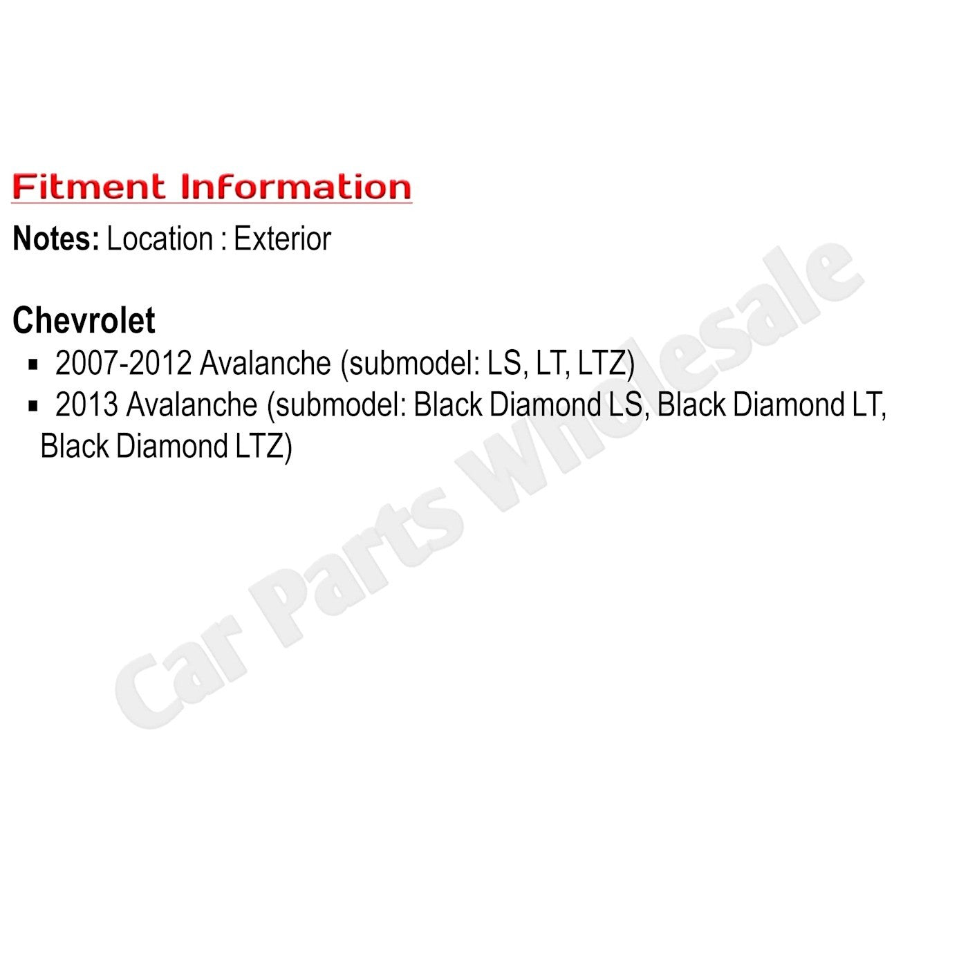 Tailgate Handle For 2007-2013 Chevrolet Avalanche Black