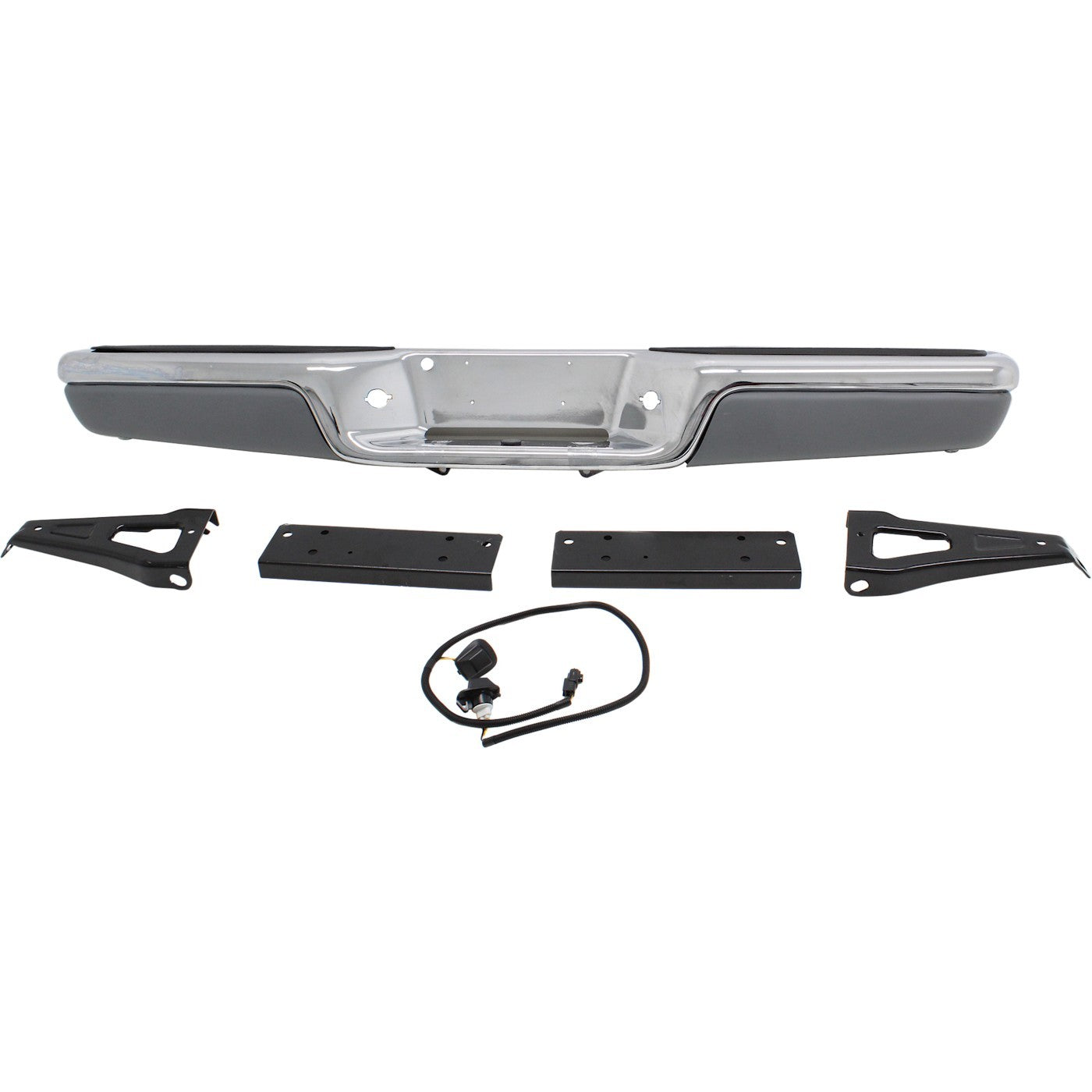 Step Bumper For Dodge Dakota 1997-2004 Rear Bright w/ Gray Pad