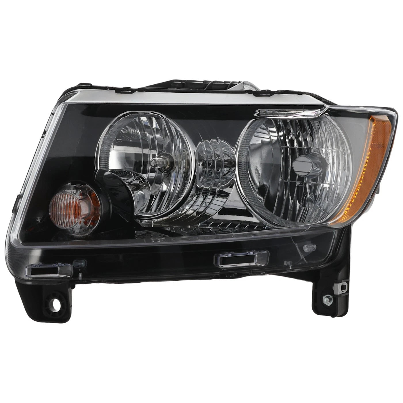 Driver and Passenger Side Headlights For Jeep Compass 2013-2017 Halogen w/ Bulbs