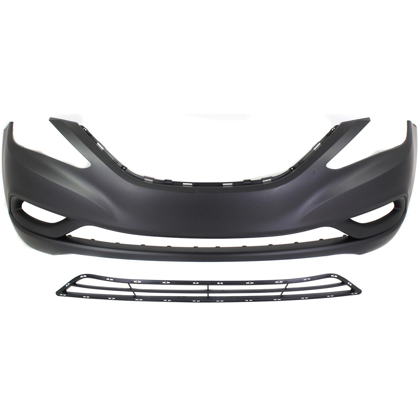 Front Bumper Cover Kit Includes Bumper Grille For 2011-2013 Hyundai Sonata CAPA