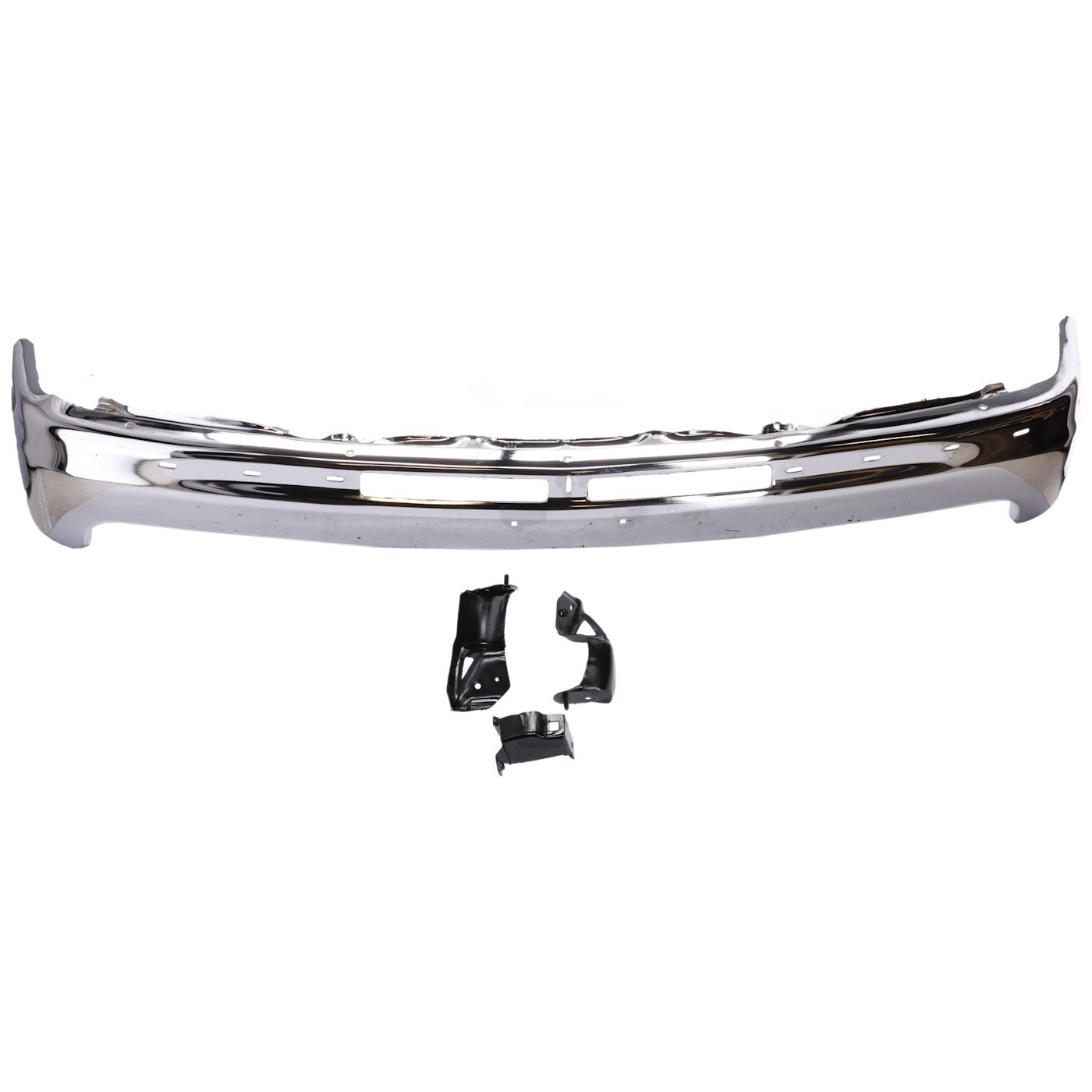 1-Piece Front Bumper For Chevrolet Silverado 1500 1999-2002 w/ Brackets Chrome