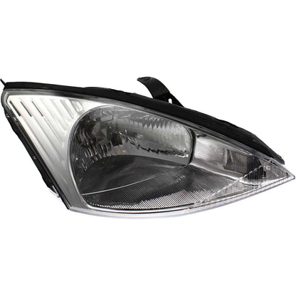 Driver and Passenger Side Headlights For Ford Focus 2000-2002 Halogen w/ Bulb/s