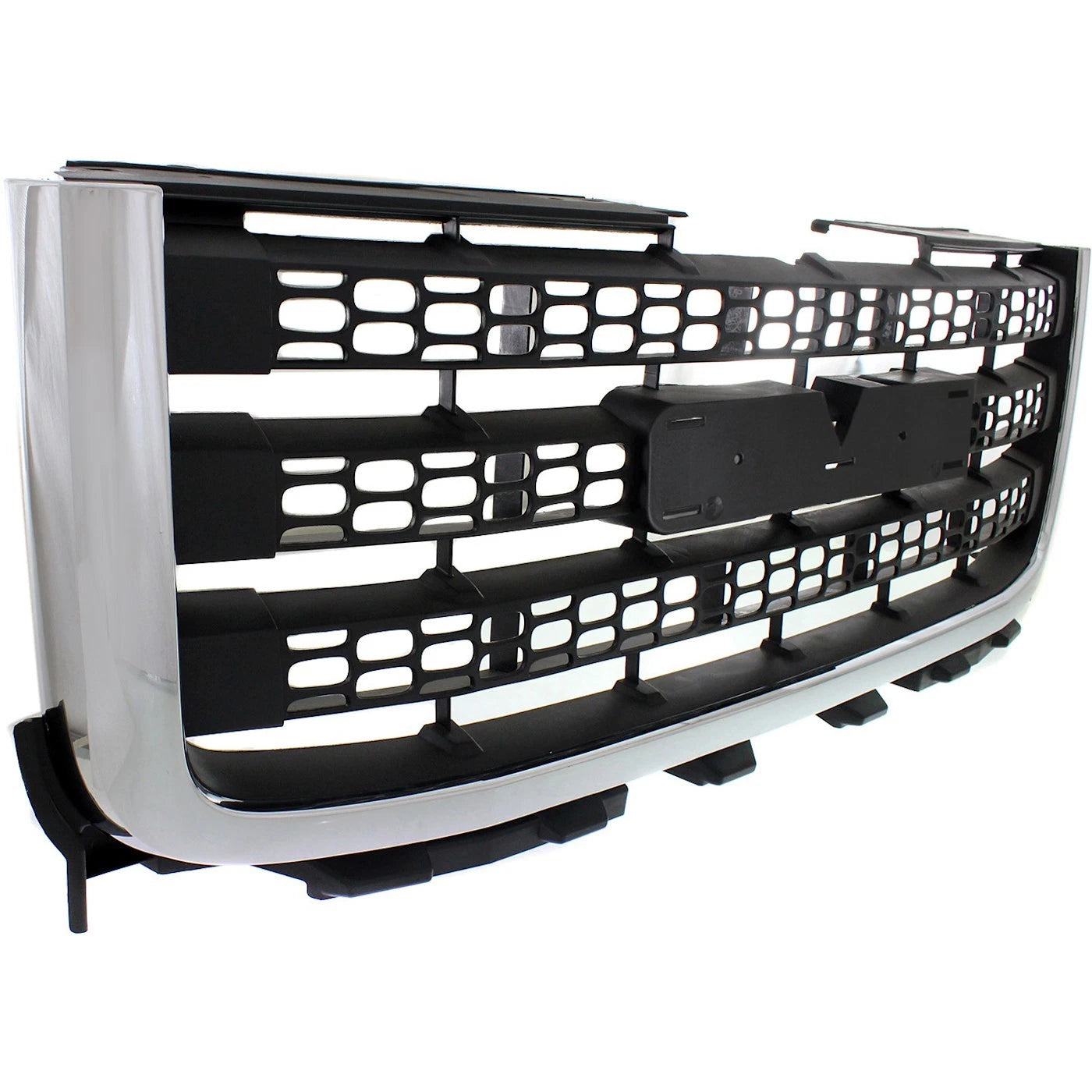 Grille Chrome with Textured Black For 2011-14 GMC Sierra 2500 HD Sierra 3500 HD