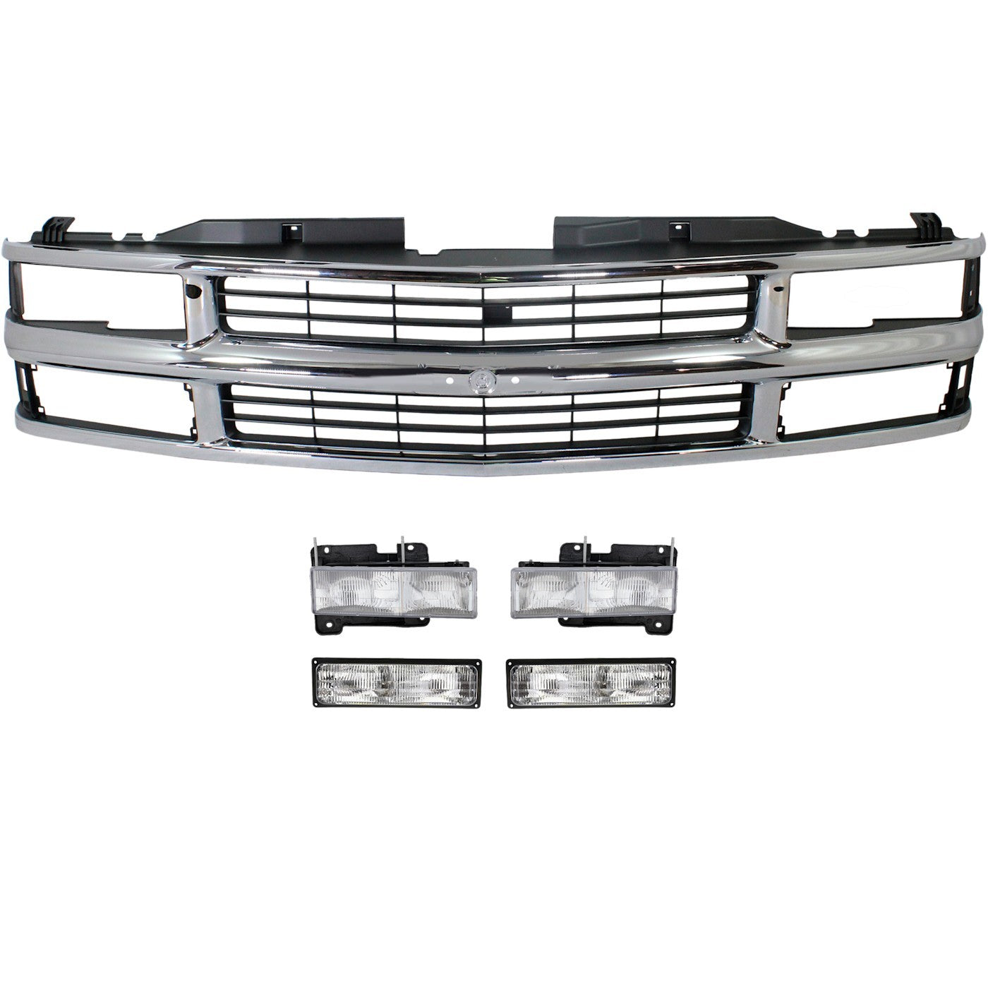 Grille For 1994-99 Chevrolet K1500 94-99 C1500 with Headlamp and Turn Signal Kit