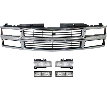 Grille For 1994-99 Chevrolet K1500 94-99 C1500 with Headlamp and Turn Signal Kit