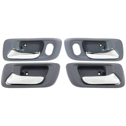 Interior Door Handle Set For 98-02 Honda Accord Front and Rear Sedan Gray Bezel