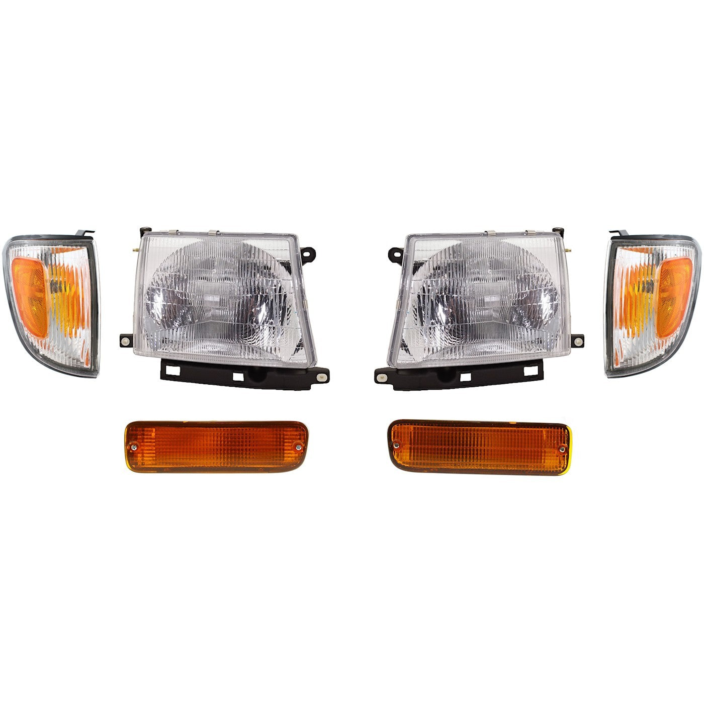 Halogen Headlight Kit For 1998-2000 Toyota Tacoma RWD Left and Right with Bulbs