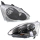 Left and Right Side Headlight For Honda Civic 2004-2005 Si SiR Hatchback Halogen