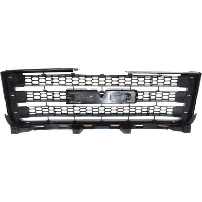 Grille Chrome with Textured Black For 2011-14 GMC Sierra 2500 HD Sierra 3500 HD