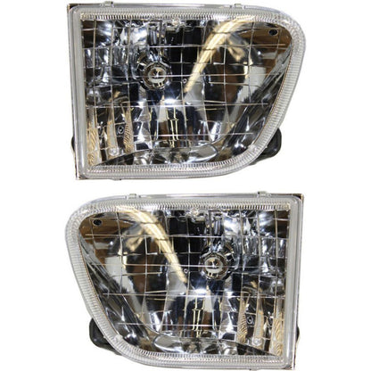 Headlight Set For 98-2001 Mercury Mountaineer Left and Right With Bulb 2Pc