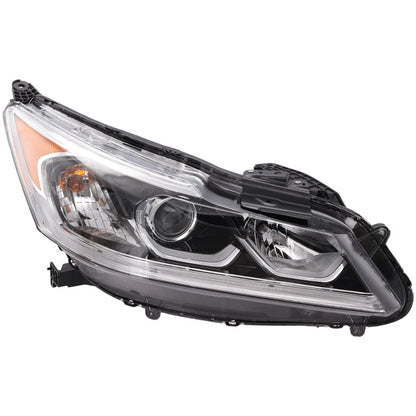 Right Side Headlight For Honda Accord 2016-2017 EX EX-L Sedan Halogen w/ LED DRL