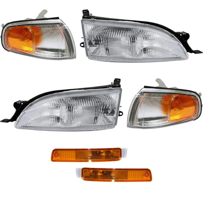 Headlights Corner Lights Turn Signal Lights Kit For 95-96 Toyota Camry USA Model