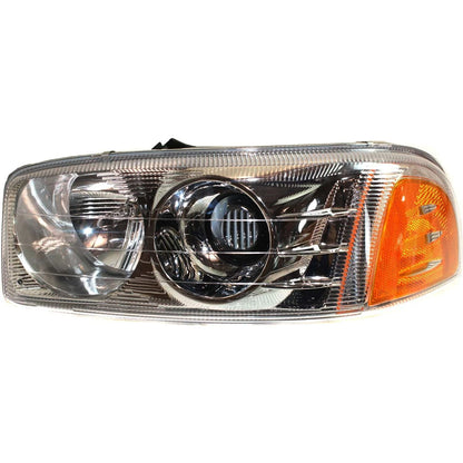LH & RH Headlights For GMC Sierra 1500 2001-2006 Halogen with Bulbs C3 & Denali