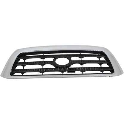 Grille For 2007-2009 Toyota Tundra Chrome Shell w/ Black Insert Plastic