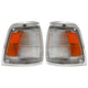 Corner Light Set For 1992-1995 Toyota Pickup 2WD With Bulb With Chrome Trim Pair