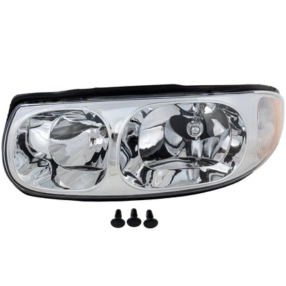 Driver and Passenger Side Headlight For Buick LeSabre 2000-2005 Halogen w/ Bulbs