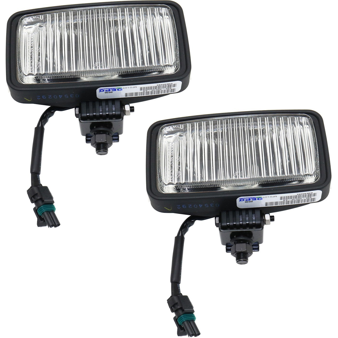 Set of 2 Clear Lens Fog Light For 2000-11 International 9400i SBA LH & RH CAPA
