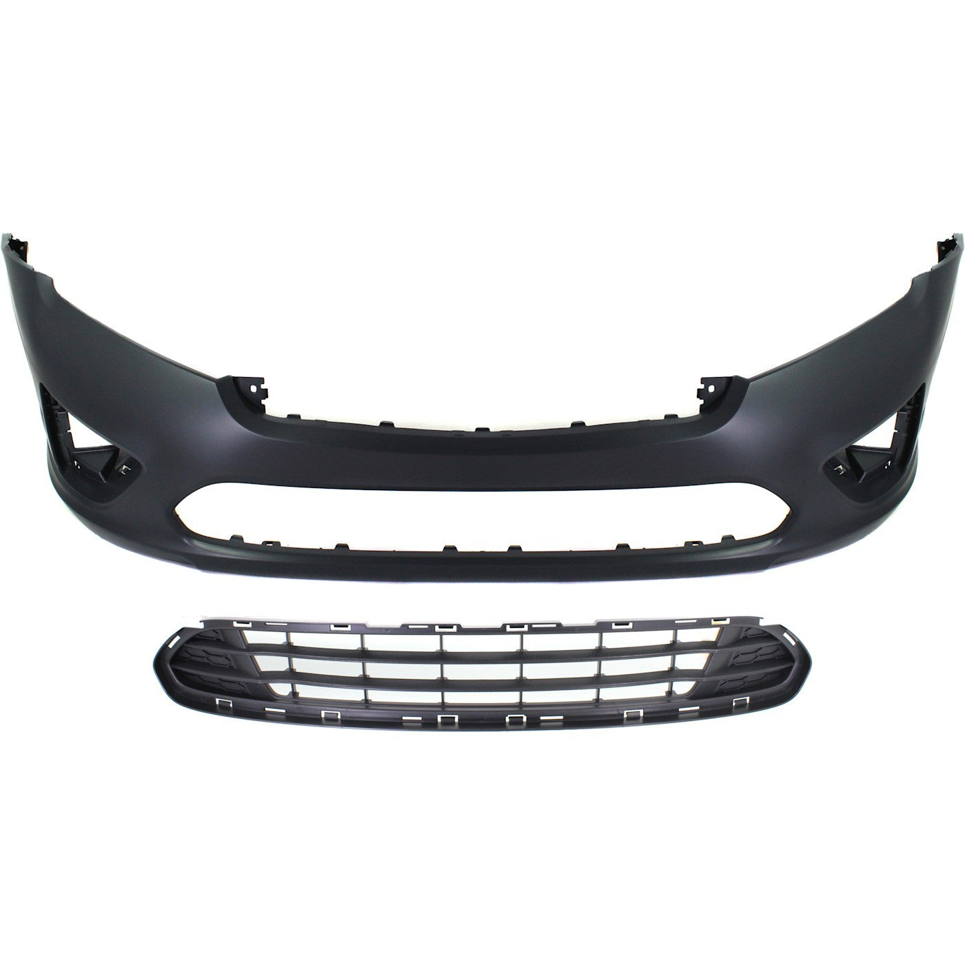 Bumper Cover Kit For 2010-2012 Ford Fusion with Bumper Grille CAPA Front