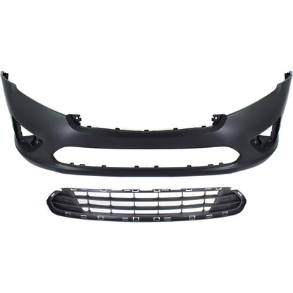 Bumper Cover Kit For 2010-2012 Ford Fusion with Bumper Grille CAPA Front