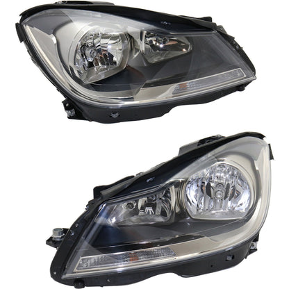 Headlight Set For 2012-2015 Mercedes Benz C250 C350 C63 AMG Left and Right CAPA