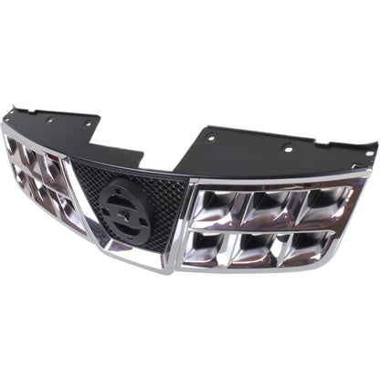 Grille For 2011-2013 Nissan Rogue 2014-15 Rogue Select Chrome Shell Black Insert