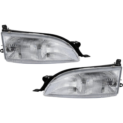 Halogen Headlight Set For 1995-1996 Toyota Camry Left & Right w/ Bulbs Pair