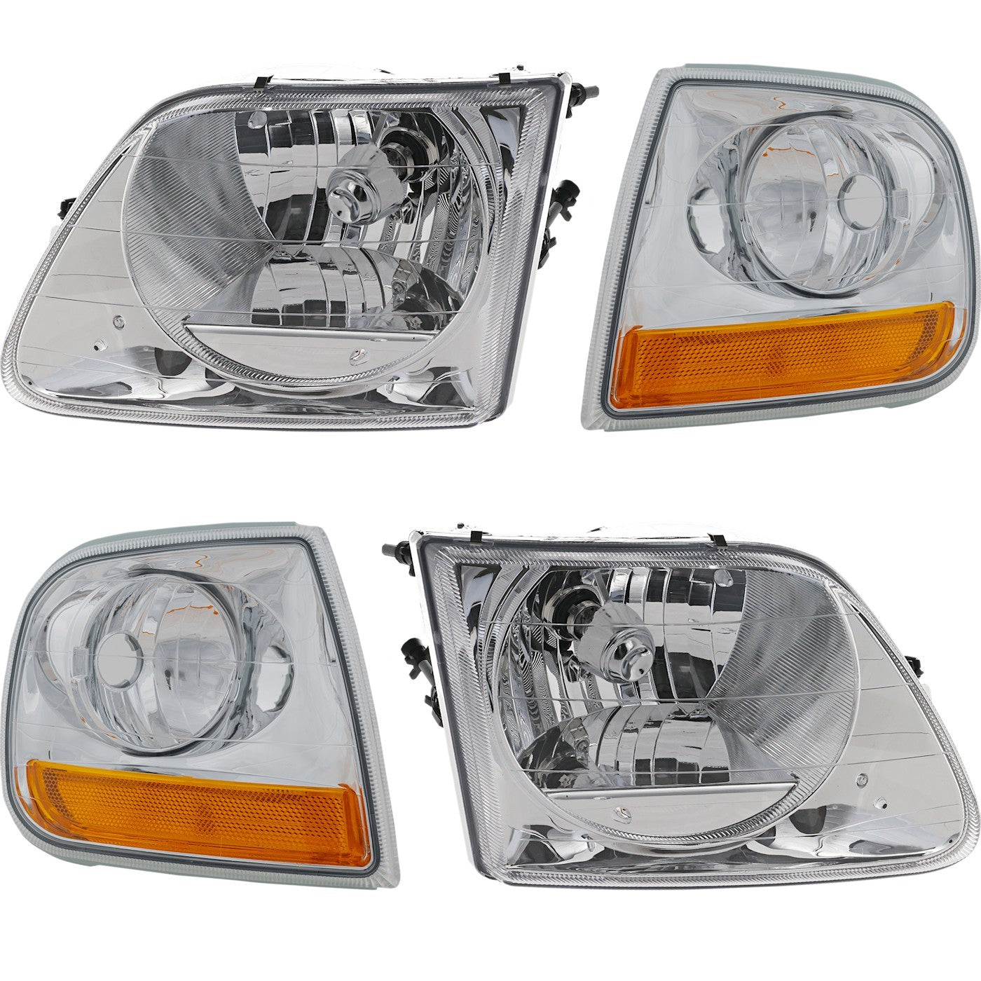 Headlight Kit For 1997-2003 Ford F-150 Left and Right With Corner Lights