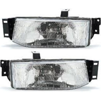Driver and Passenger Side Headlights For Ford Escort 1991-1996 Halogen w/ Bulb/s