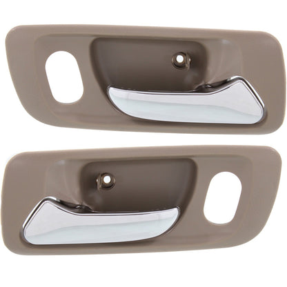 Door Handle Set For 1998-2002 Honda Accord Front Inner Beige Housing 2Pc