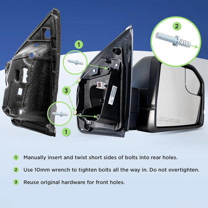 Power Mirror For 2015-2018 Ford F-150 Manual Fold Non Heated without Signal RH