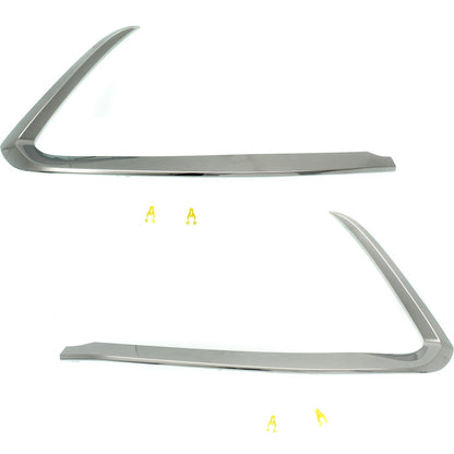 Bumper Trim Set For 2016-2022 Mazda CX-9 Front Driver and Passenger Side Chrome