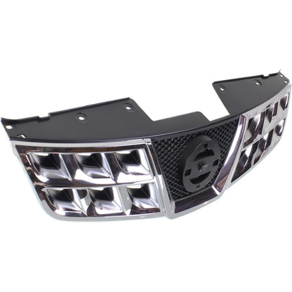 Grille For 2011-2013 Nissan Rogue 2014-15 Rogue Select Chrome Shell Black Insert