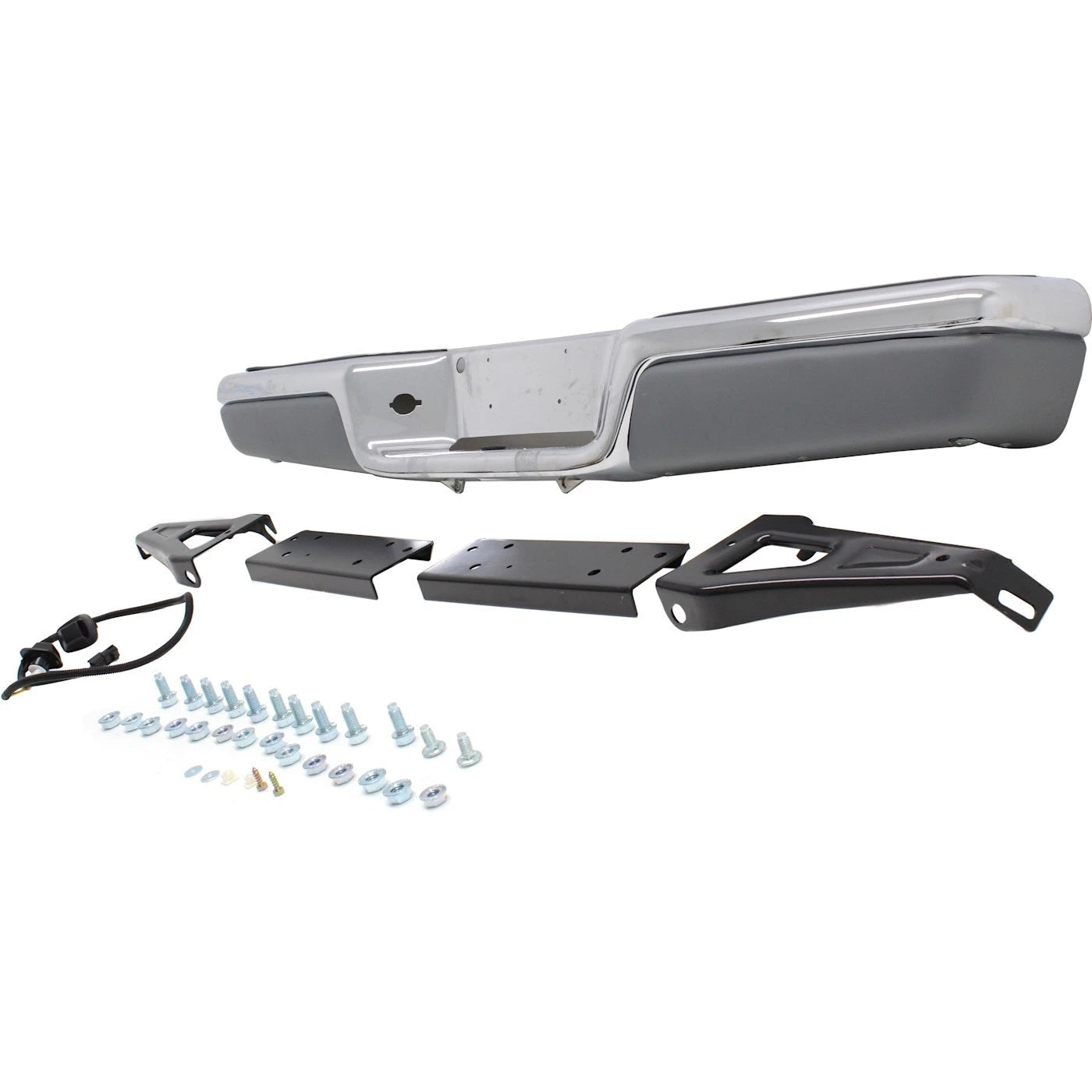 Step Bumper For Dodge Dakota 1997-2004 Rear Bright w/ Gray Pad