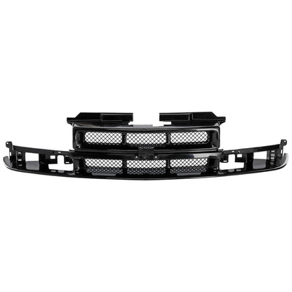 Grille Assembly For 1998-05 Chevrolet Blazer 1998-04 S10 Black Shell and Insert