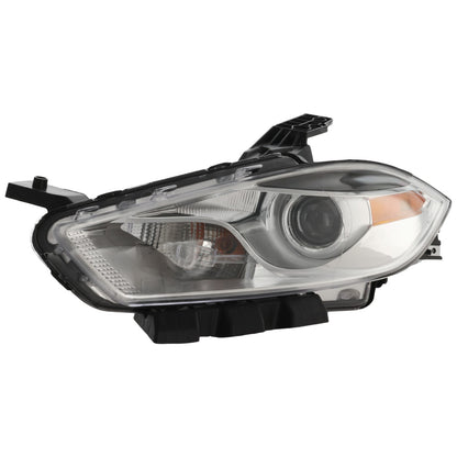Headlight For 2013 2014 2015 Dodge Dart Left Chrome Housing With Bulb
