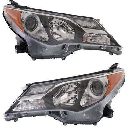 Headlight Set For 2013 2014 2015 Toyota RAV4 Left and Right With Bulb 2Pc