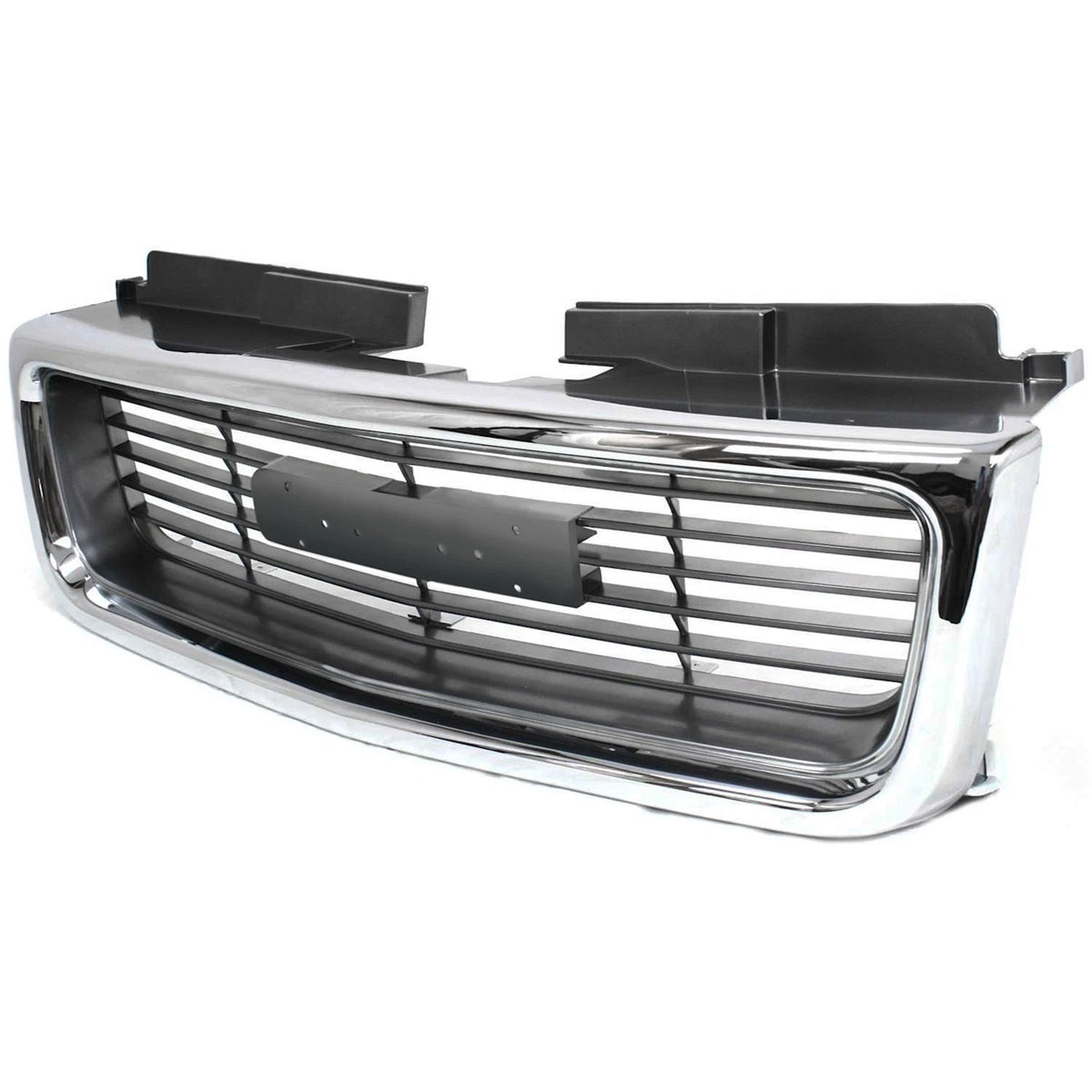 Grille For 98-2004 GMC Sonoma 98-2001 Jimmy Chrome Shell w/ Gray Insert Plastic