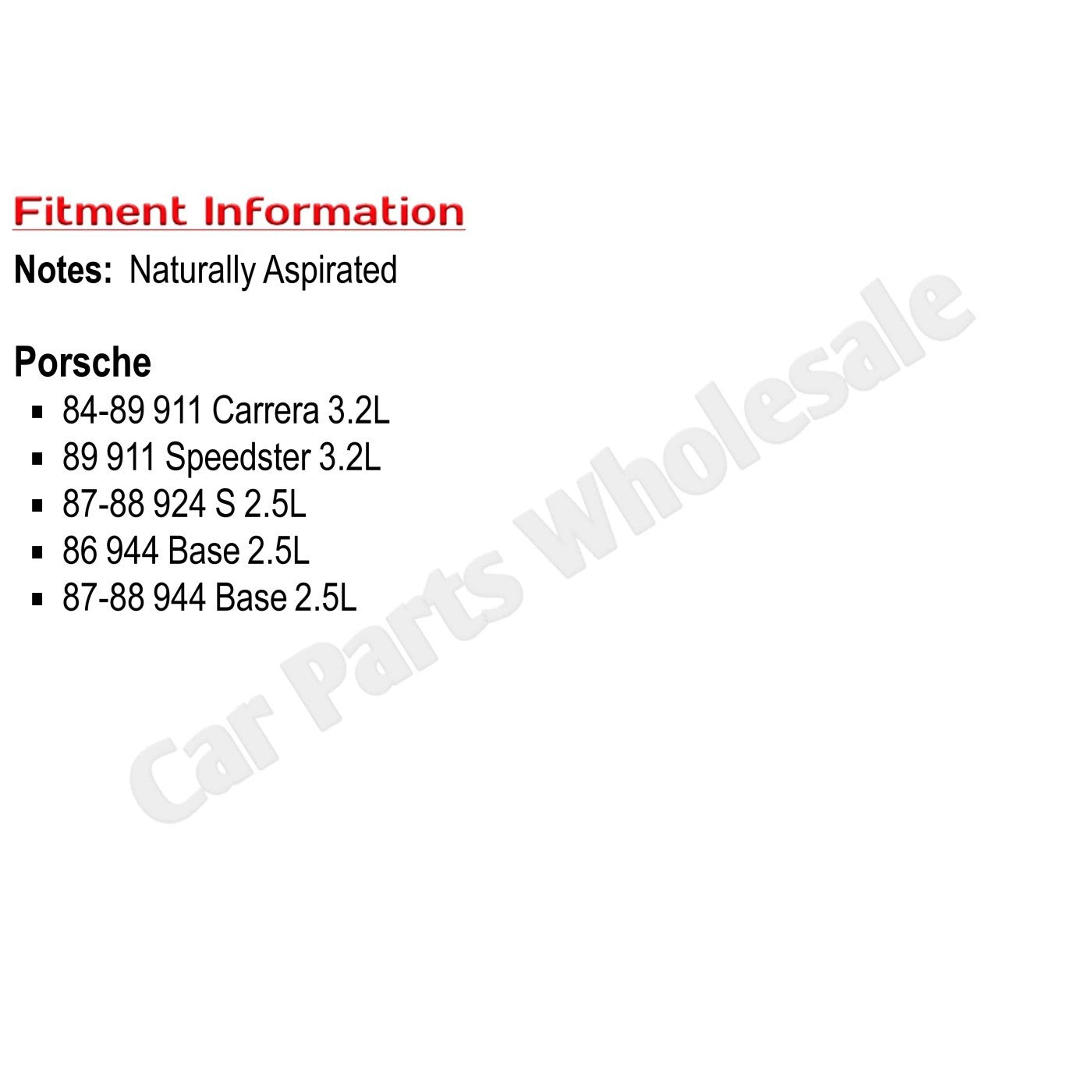 Fuel Injector For 1984-1989 Porsche 911 3.2L and 1987-1988 924 944 2.5L Engine