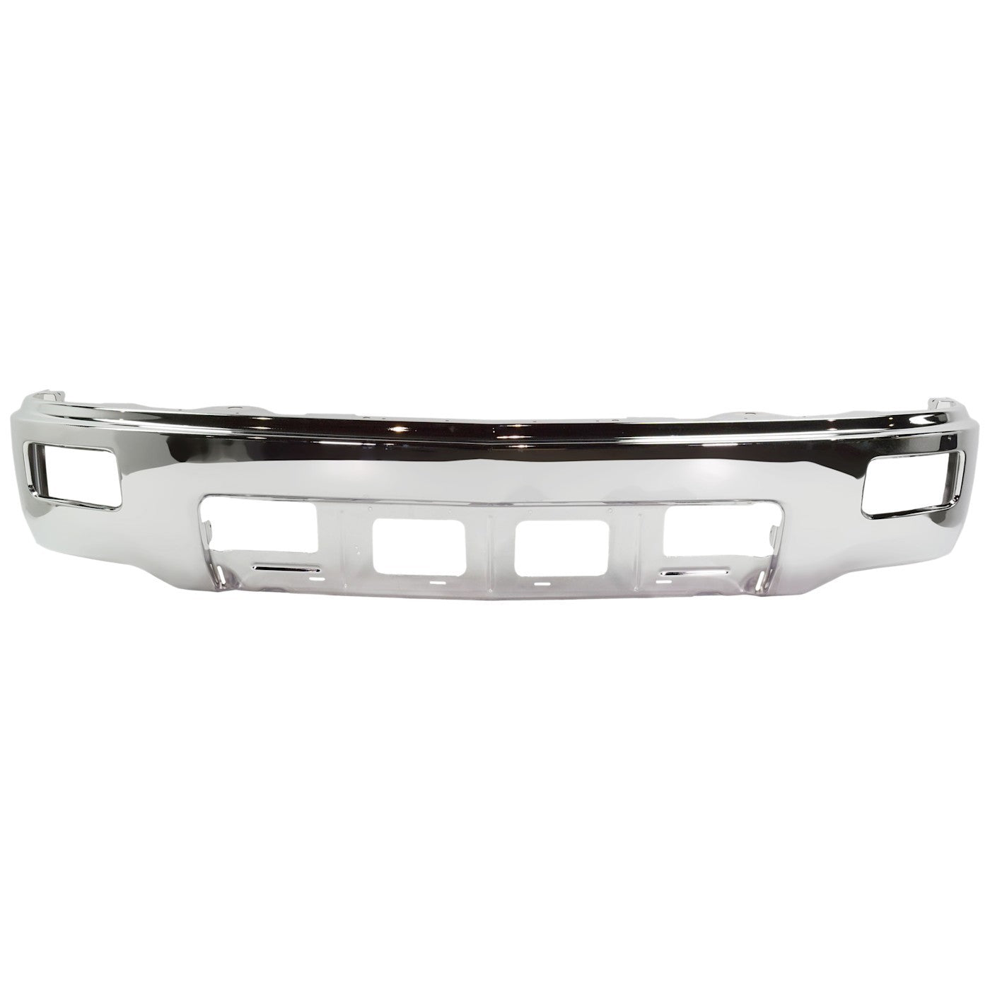 1-Piece Front Bumper For Chevrolet Silverado 1500 14-15 w/ Fog Lamps Chrome