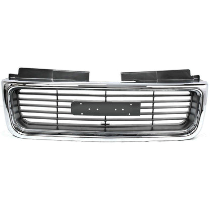 Grille For 98-2004 GMC Sonoma 98-2001 Jimmy Chrome Shell w/ Gray Insert Plastic