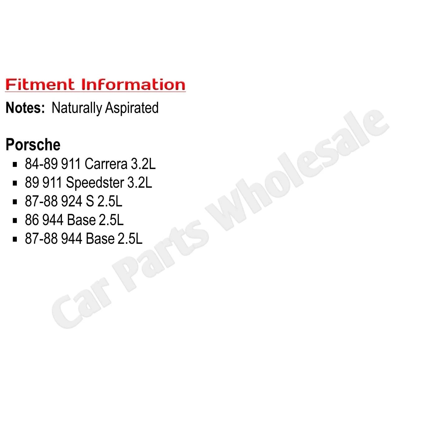 Fuel Injector For 1984-1989 Porsche 911 3.2L and 1987-1988 924 944 2.5L Engine