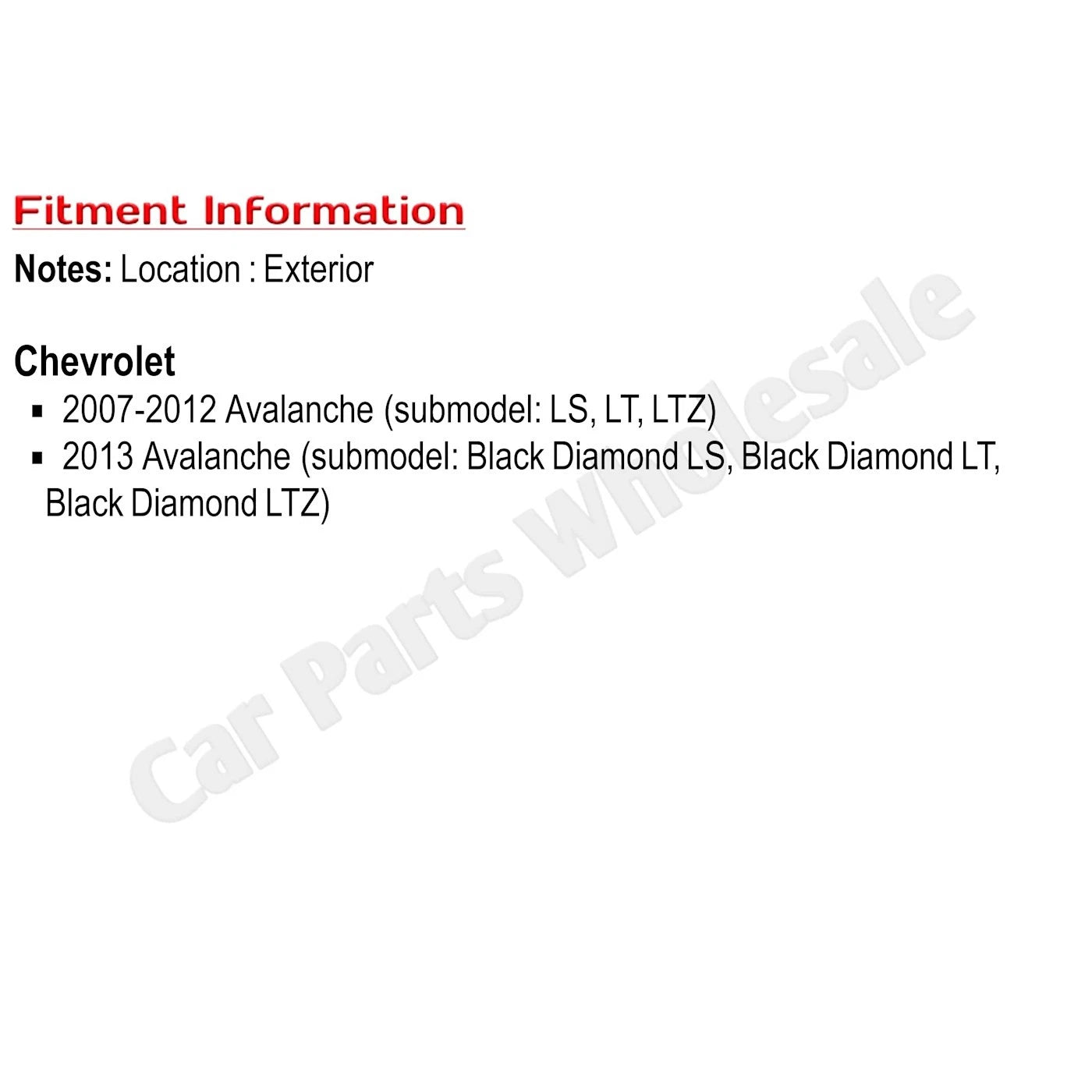 Tailgate Handle For 2007-2013 Chevrolet Avalanche Black