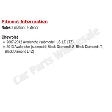 Tailgate Handle For 2007-2013 Chevrolet Avalanche Black